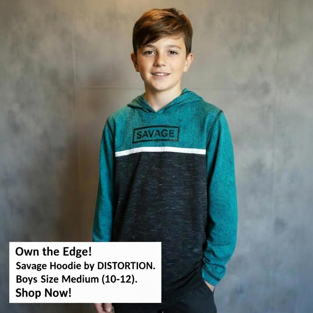Distortion Boys Medium 'Savage' Hoodie (Size 10-12)